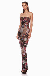 Dahlia Leona Embroidered Strapless Maxi Dress